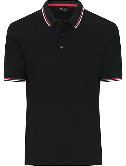 Daiber JN 1306 Pánské těžké piqué polo s proužky 02.1306 black/white/red Daiber JN 1306 Pánské těžké piqué polo s proužky 02.1306 black/white/red