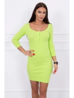 Šaty s výstřihem na knoflíky kiwi Šaty s výstřihem na knoflíky kiwi