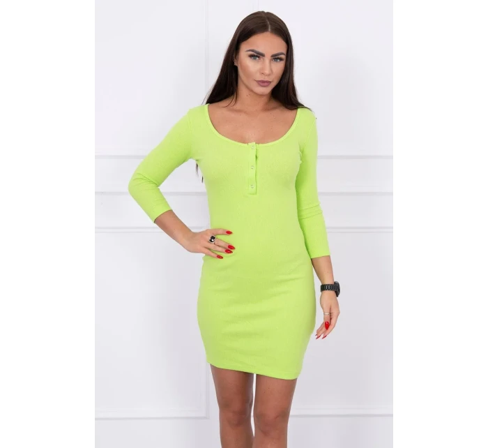 Šaty s výstřihem na knoflíky kiwi Šaty s výstřihem na knoflíky kiwi