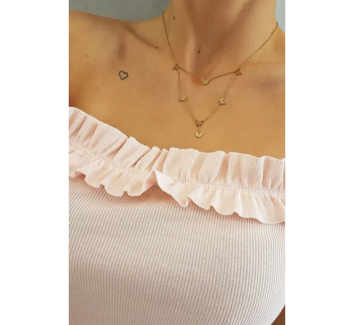 Španělské šaty s volánky pudrově růžové Španělské šaty s volánky pudrově růžové