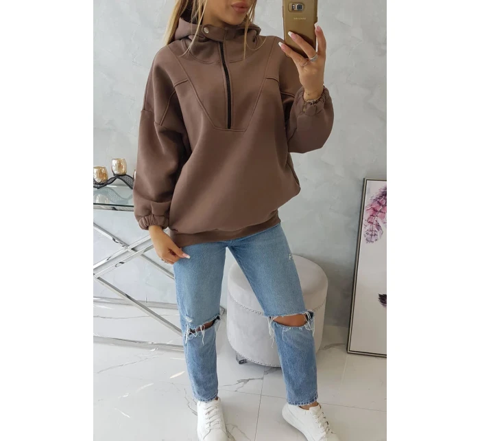 Mikina s kapucí mocca