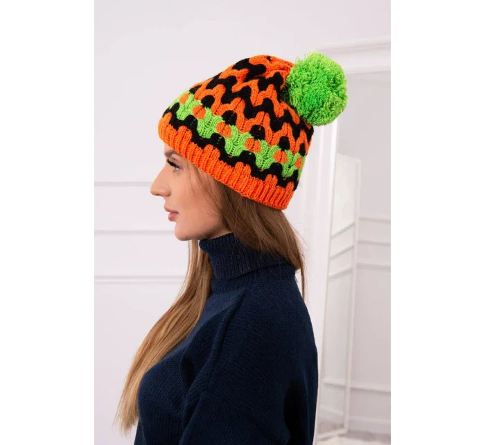 Dámská čepice Laila K283 orange neon+black+green neon Dámská čepice Laila K283 orange neon+black+green neon