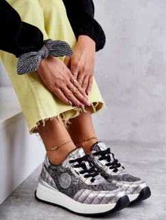 Dámská sportovní obuv na klínku GOE KK2N4083 stříbrne