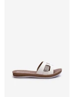 Pohodlné Lesklé Dámské Žabky model 21664635 Bílé - Inblu