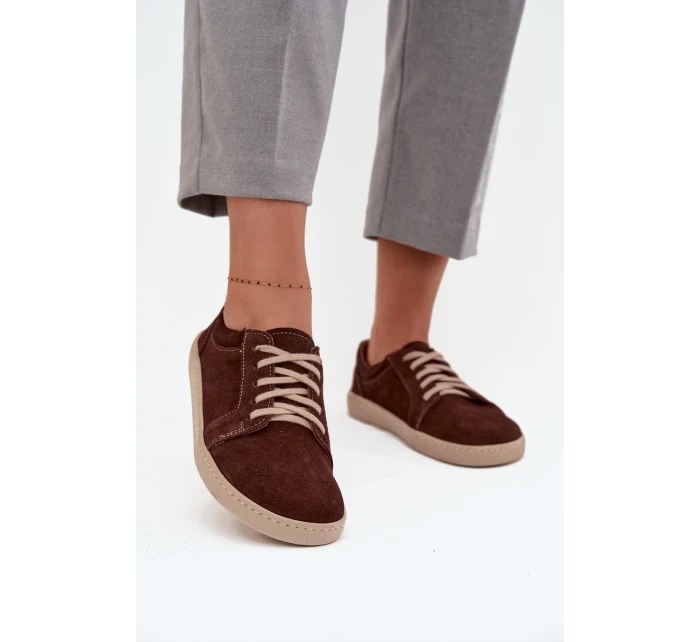 Trampki typu barefoot z přírodního semiše Zazoo 314 čokoládové Trampki typu barefoot z přírodního semiše Zazoo 314 čokoládové