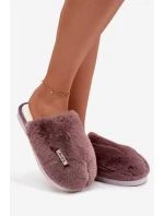 Kožešinové dámské pantofle tmavě fialové model 21772486 - Boto Kožešinové dámské pantofle tmavě fialové model 21772486 - Boto