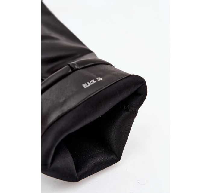 Dámské kotníkové boty Jessae na sloupkovém podpatku se zahnutou manžetou a sponami – černé