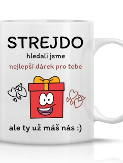 NEJLEPŠÍ DÁREK PRO STREJDU - klasický bílý keramický hrníček 300 ml
