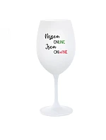 NEJSEM ONLINE JSEM ONWINE - bílá sklenice na víno 350 ml NEJSEM ONLINE JSEM ONWINE - bílá sklenice na víno 350 ml