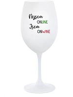 NEJSEM ONLINE JSEM ONWINE - bílá sklenice na víno 350 ml