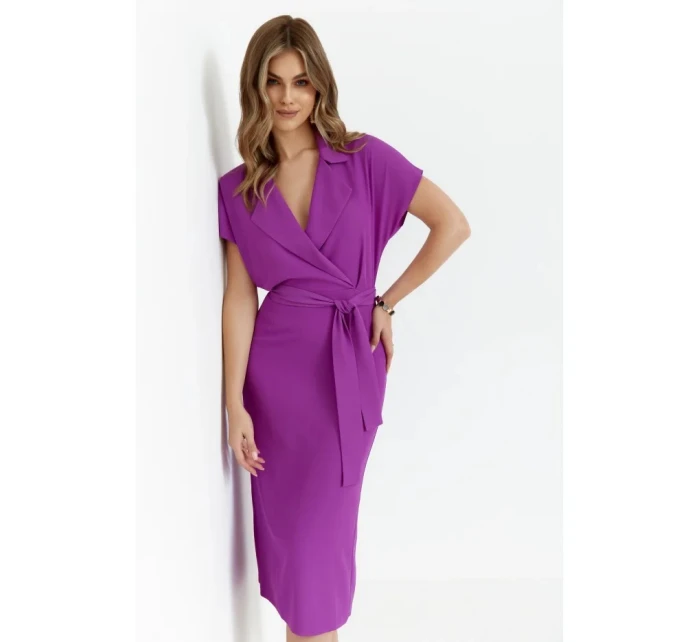 Košilové šaty s páskem S363 levandulová - Stylove