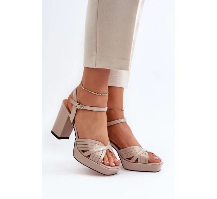 Sandály na podpatku model 195544 Step in style Sandály na podpatku model 195544 Step in style