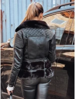 Dámská kožená bunda ramones s kožešinou černá model 21993392 - FashionStreet