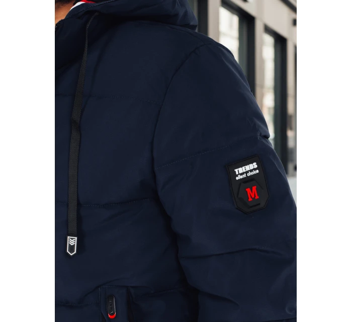 Pánská zimní bunda s kapucí tmavě modrá FashionStreet TX5086z