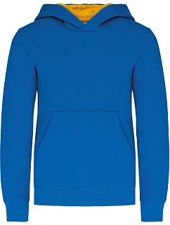 Kariban K 453 Dětská kontrastní mikina s kapucí 20.K453 light royal blue/yellow