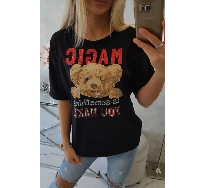 Kouzelná halenka s potiskem černá