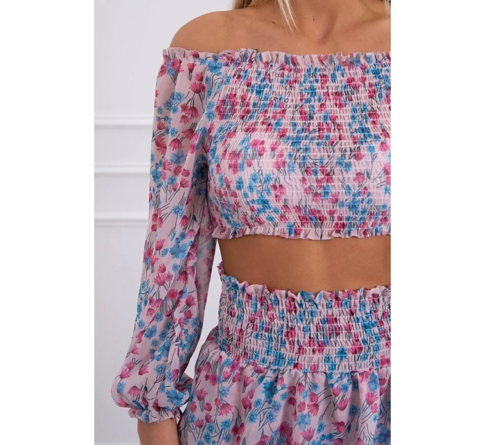 Pudrově růžová květinová sada