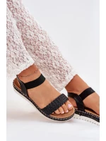 Dámské Sandály S Pletením Na Ozdobené Platformě Černé model 21703728 - Boto Dámské Sandály S Pletením Na Ozdobené Platformě Černé model 21703728 - Boto