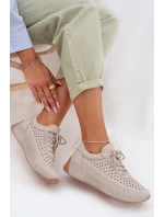 Kožené dámské tenisky s síťovinou model 22026520 šedé - SERGIO LEONE Kožené dámské tenisky s síťovinou model 22026520 šedé - SERGIO LEONE