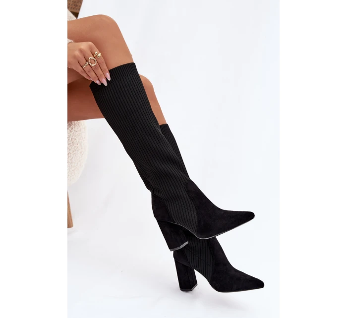 Dámské kozačky na sloupku – černé Yserine Dámské kozačky na sloupku – černé Yserine