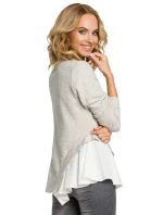 Dámská halenka model 20982635 Světle šedá - Moe Dámská halenka model 20982635 Světle šedá - Moe