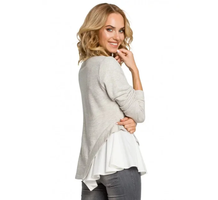 Dámská halenka model 20982635 Světle šedá - Moe Dámská halenka model 20982635 Světle šedá - Moe