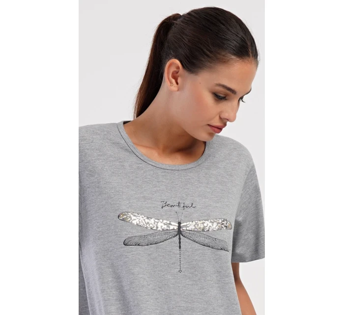 Dámské domácí šaty s krátkým rukávem model 20585156 - Vienetta Dámské domácí šaty s krátkým rukávem model 20585156 - Vienetta