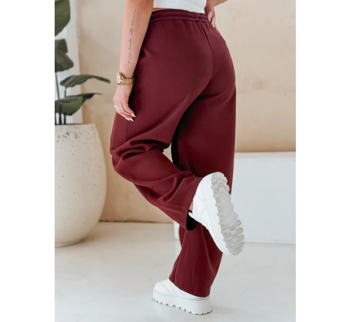 Dámské tepláky se širokými nohavicemi DRESMOOD PREMIUM bordó FashionStreet UY2688 Dámské tepláky se širokými nohavicemi DRESMOOD PREMIUM bordó FashionStreet UY2688