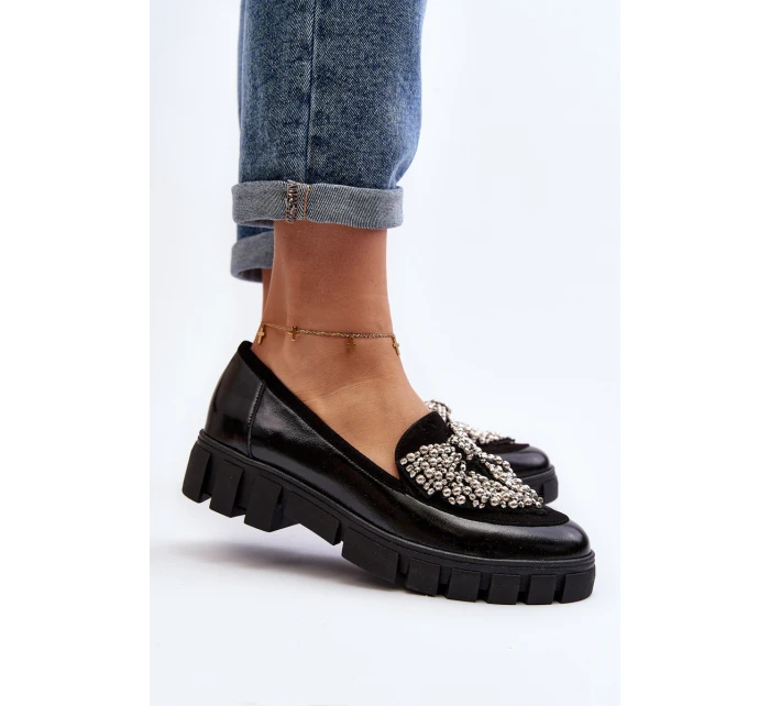 Lakované dámské mokasíny Laura Messi 2785 černé