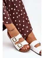 Dámské Pantofle Na Korkové Platformě S Přezkami Bílé Vesina Dámské Pantofle Na Korkové Platformě S Přezkami Bílé Vesina