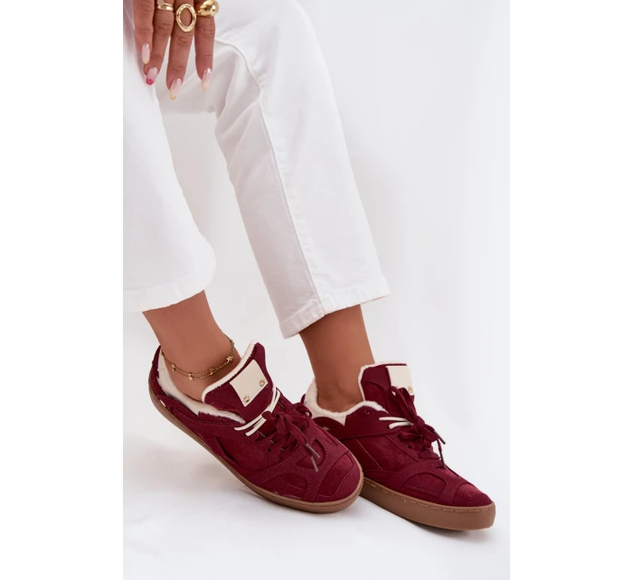 Dámské tenisky na platformě s vyhříváním kožešiny Bordó Solvia Dámské tenisky na platformě s vyhříváním kožešiny Bordó Solvia