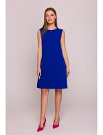 S408 Šaty bez rukávů - královská modř