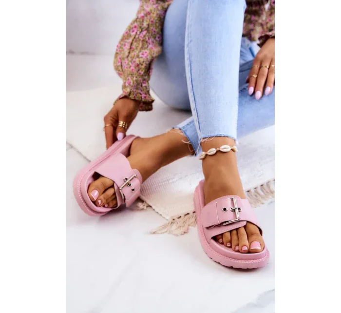 Dámské módní pantofle Big Star - růžové