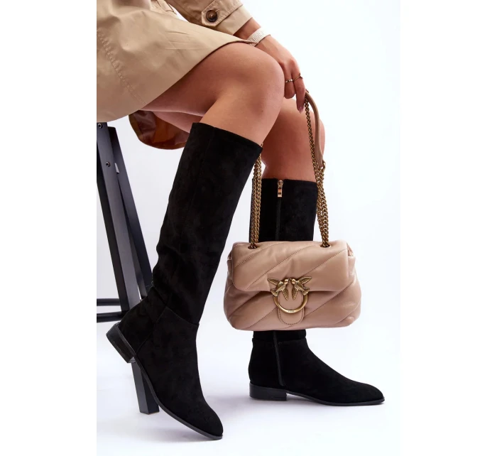 Ploché Podpatky Z Kůže Černé model 21881018 - Kesi