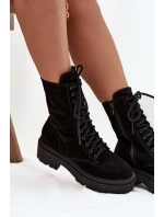 Dámské zateplené workery z pravého semiše Zazoo - černé Dámské zateplené workery z pravého semiše Zazoo - černé