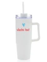 Vlastní text na termosku s průhledným víčkem