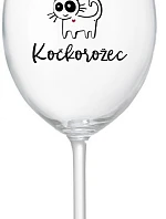 JSEM KOČKONALÁ. KOČKOROŽEC - čirá sklenice na víno 350 ml