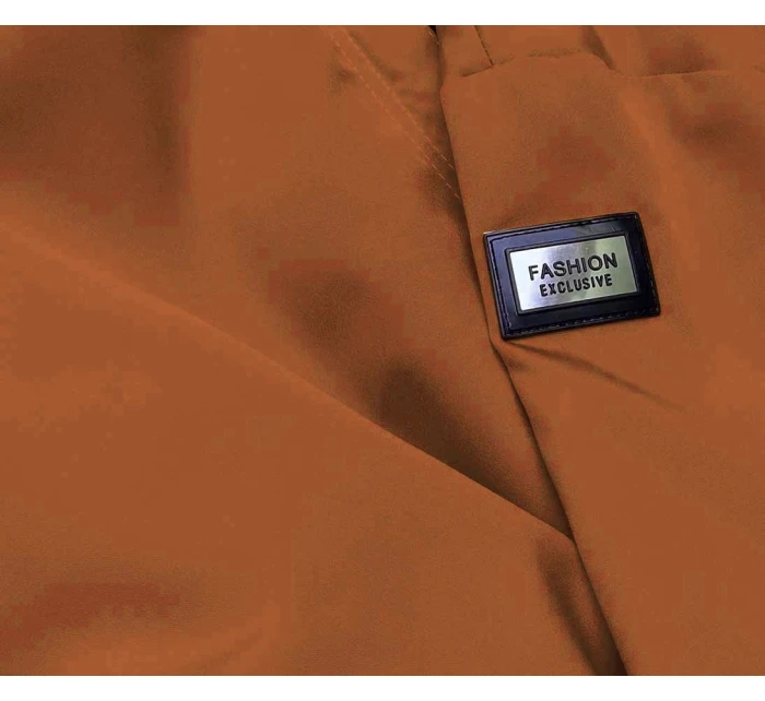 Tenká dámská bunda v karamelové barvě s ozdobnou lemovkou model 21371209 - S'WEST