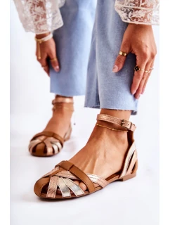 Kožené dámské sandály Maciejka 01924-32 Zlato-hnědá