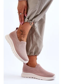 Dámské textilní nazouvací tenisky Růžové model 21618178 - EVENTO