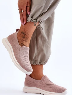 Dámské textilní nazouvací tenisky Růžové model 21618178 - EVENTO