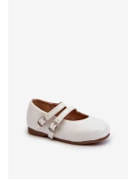 Lakýrované Dětské Baletky S Proužky Bílé Margenis Lakýrované Dětské Baletky S Proužky Bílé Margenis