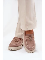 Semišové Dámské Mokasíny S Nášivkou Medvěd Vinceza 79533 Béžové