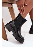 Zateplené kotníkové boty na zip Černé model 21708977 - Boto