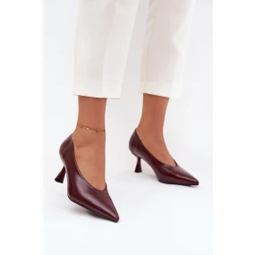 Lakované lodičky na jehle bordové Gavrielle