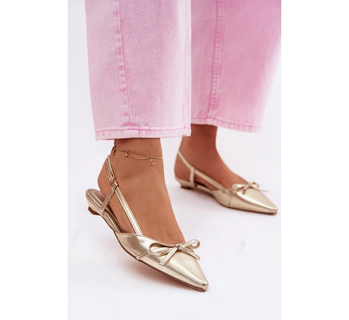 Dámské sandály z umělé kůže na nízkém podpatku Zlaté Jelmera