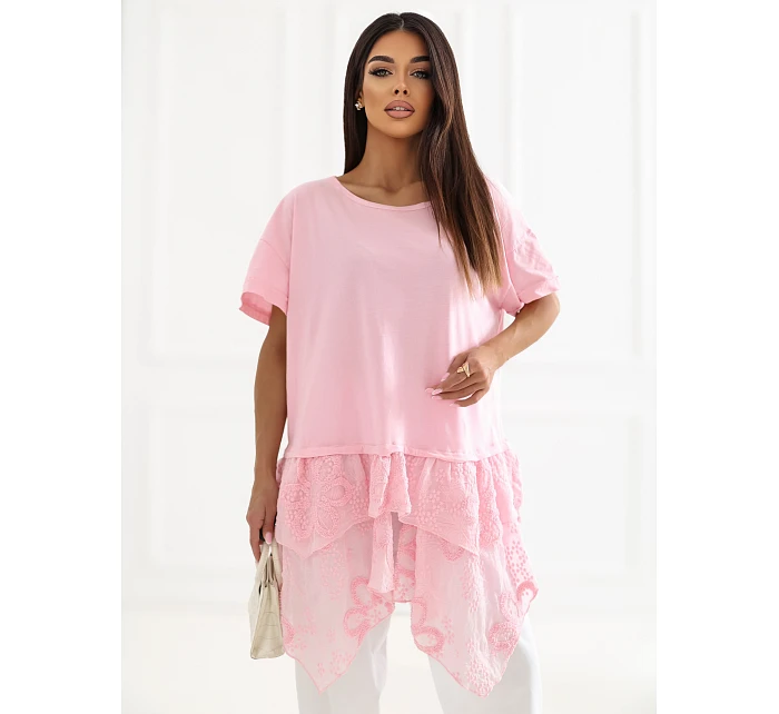 Bluzka IT SK model 22084169 jasny różowy - FPrice Bluzka IT SK model 22084169 jasny różowy - FPrice