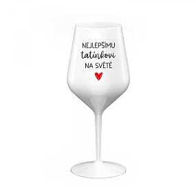 NEJLEPŠÍMU model 22168003 NA SVĚTĚ bílá nerozbitná sklenice na víno 470 ml - Giftela