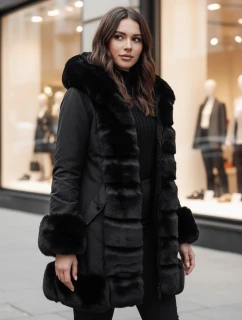 Dámská bunda s kožešinou FURRWINT černá FashionStreet TY4772z