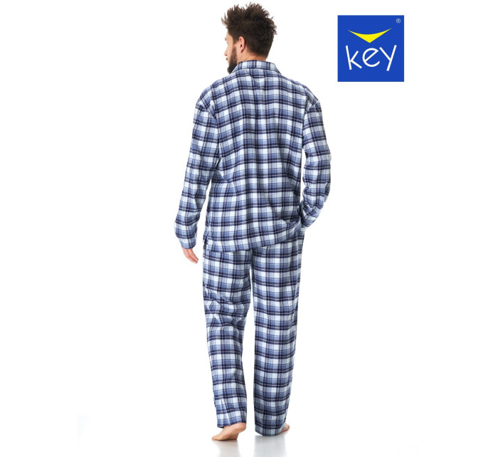 Pánské rozepínací pyžamo Key MNS 426 B23 dł/r 3XL-4XL